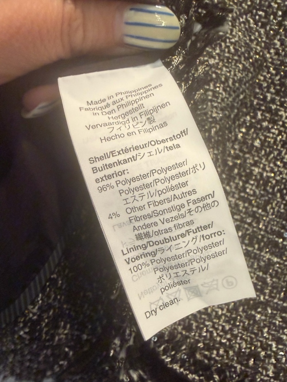 J. Crew Lady Metallic Black & White Tweed Fringe Collarless Blazer - Picture 7 of 8